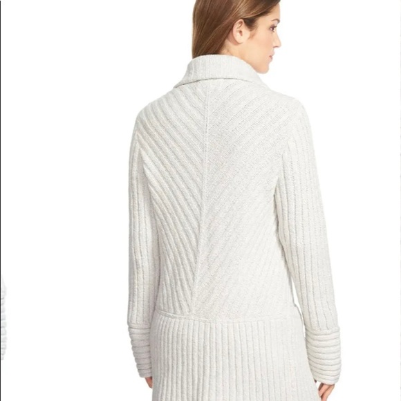 Lucky Brand Women Gray Ribbed Sweater Coat/Jacket - Picture 3 of 4